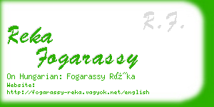 reka fogarassy business card